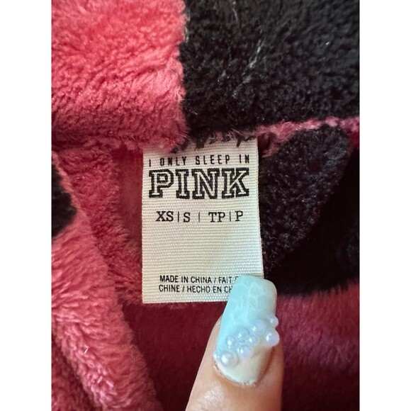 Victoria's Secret PINK Sleepwear Polka Dot Tie Belt Plush Fleece Short Robe XS/S - Picture 4 of 5